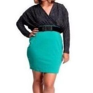 Apple Bottoms Python Crush Jet Black Shimmer Dress Women's Size XL